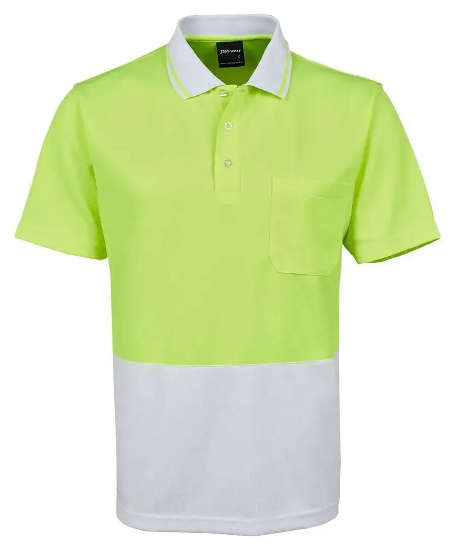 JB'S Workwear Short Sleeve Hi-Vis Non-Cuff Traditional Polo Shirt 6HVNC